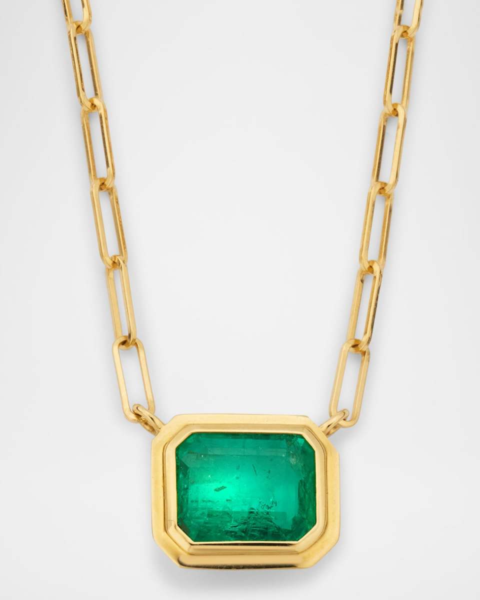 Limited Edition 18K Yellow Gold Emerald Manhattan Pendant Necklace